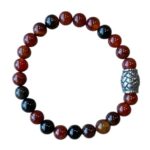 Herenarmband Vuur Agaat 8 mm met vlecht kraal