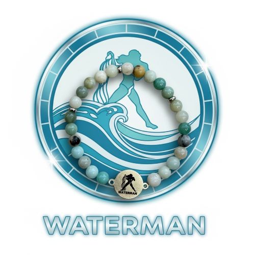 Dames armband Amazoniet 6 mm met sterrenbeeld Waterman