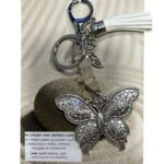 Tas- sleutelhanger vlinder witte Jade