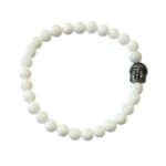 Dames armband witte Jade met Boeddha kraal