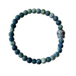 Dames armband Zoïsiet mat 6 mm met Boeddha kraal