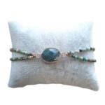 Damesarmband (GD) Afrikaans Turquoise facet met connector tussenzetsel