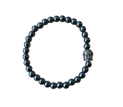 Dames armband Hematiet 6 mm met Boeddha kraal