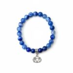 Dames armband Bandagaat 8 mm met Chakra bedel