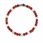 Dames armband Carneool en Rozenkwarts 4 mm