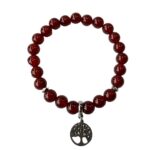 Dames armband Carneool 8 mm met Tree of Life bedel