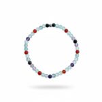 Dames armband Fluoriet, Carneool en Onyx 4 mm