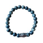 Herenarmband Labradoriet 8 mm met Vlecht kraal