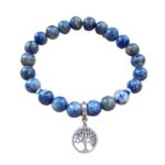 Dames armband Lapis Lazuli 8 mm met Tree of Life bedel