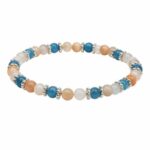 Dames armband Aquamarijn en roze Jade 4 mm