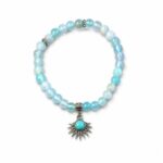Dames armband Chalcedoon met zonnehanger bedel