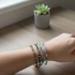 Dames armband Aquamarijn, Opaliet, Onyx en Rhodochrosiet 4 mm