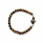 Dames armband Tijgeroog 6 mm met beschermengel