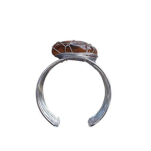 Dames wire armband Tijgeroog