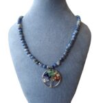 Damesketting met Sodaliet en gevlochten Tree of Life