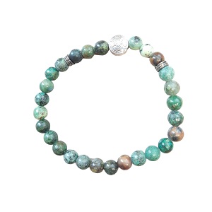 Dames armband Afrikaans Turquoise met flower of life kraal