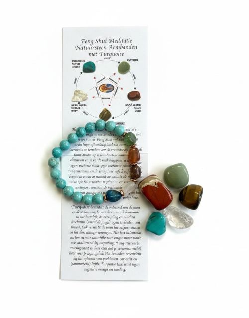 Feng Shui Meditatie natuursteen armband met Turquoise