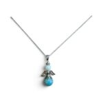 Ketting met een geluksengel van natuursteen Amazoniet