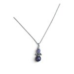 Ketting met een geluksengel van natuursteen Amethist
