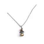 Ketting met een geluksengel van natuursteen gele Jaspis