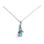 Ketting met een geluksengel van natuursteen Opaliet