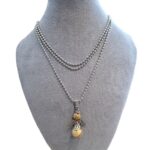 Ketting met een geluksengel van natuursteen gele Jaspis
