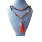 Damesketting Mala met Carneool, Amazoniet en Granaat