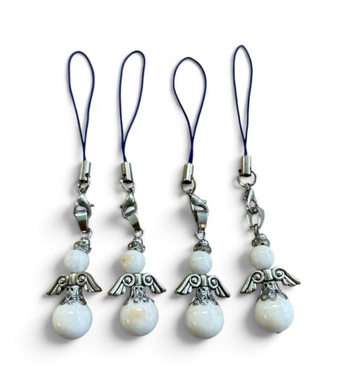 Beschermengel van natuursteen witte Onyx (4 stuks)