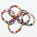 Dames armband Agaat multi kleur 6 mm