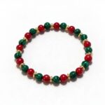Dames armband Christmas Glow met Malachiet en Koraal 6 mm