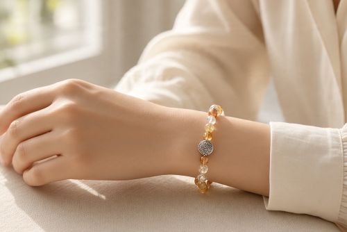 Dames armband Golden Healer 6 mm met flower of life kraal