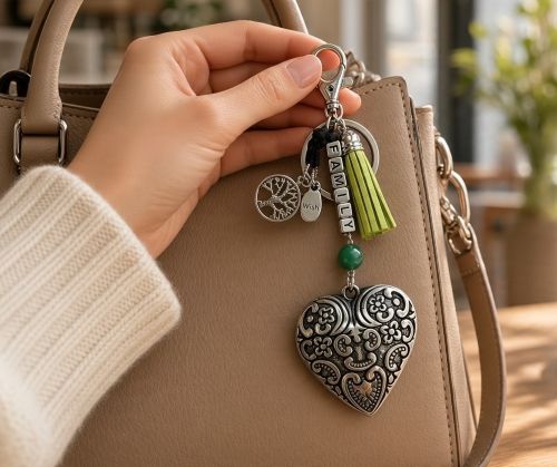 Sleutelhanger voor familie met Aventurijn