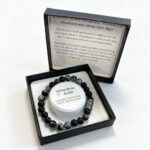 Heren armband 8 mm Algiz, Zwarte Obsidiaan en Sneeuwvlok Obsidiaan met Viking kraal